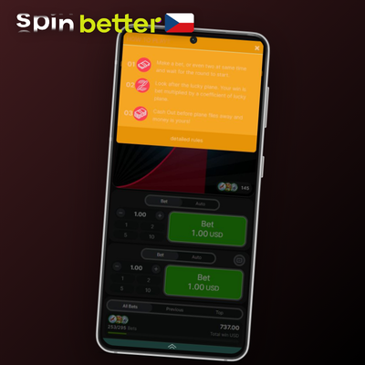 Aviator demo Spinbetter — dva sázkové panely s různými multiplikátory vedle sebe